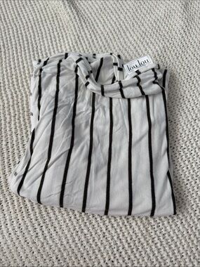 Lou Lou & Company Swaddle Blanket Infant Striped Stretchy Soft White